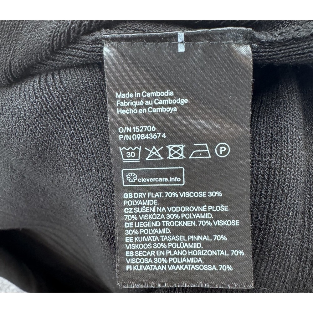 H&M Women Midi Sweater Shift Dress Size XL Black Lagenlook Minimalist Office - Picture 7 of 9